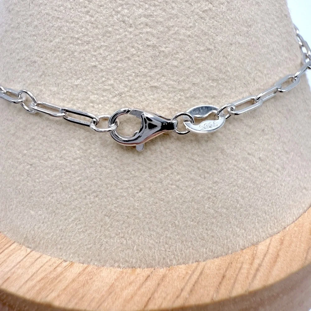 7” .925 Sterling Silver Infinity Style Cz Bracelet